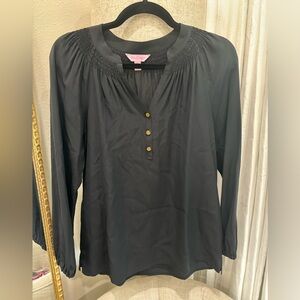 EUC black Lilly Pulitzer silk blouse
